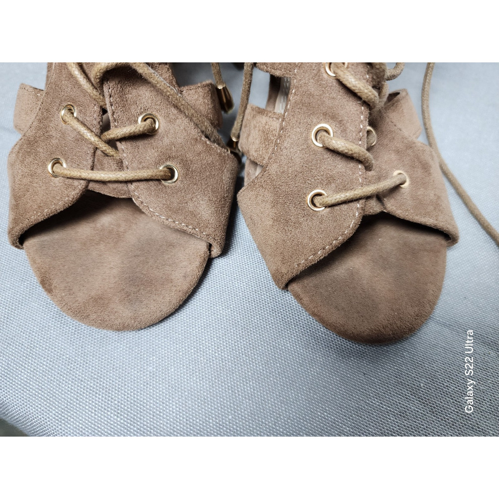 Faux‎ Suede Gladiator Lace Up Heels Womens 8 So Me Club Date Formal - Picture 9 of 13